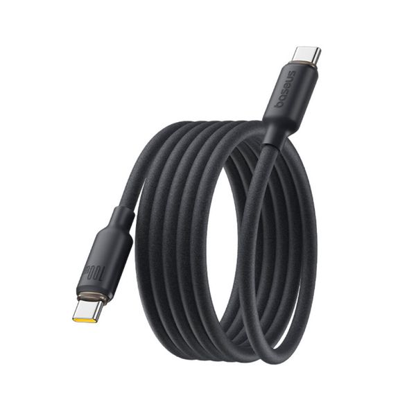 Интерфейсный кабель Baseus Foamed Silicone Pro Magnetic USB-C to USB-C 100W Black 1m (E0426D00)