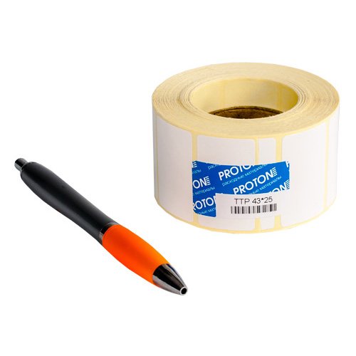 Полипропиленовая этикетка Proton 43 x 25 мм (1 ряд, 1000 шт, втулка 40)
