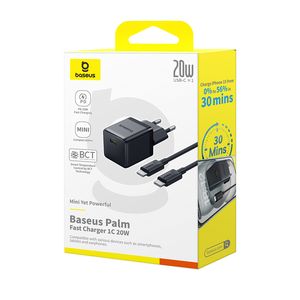 Адаптер питания Baseus Palm 1C 20W Black (P10111602113-01)