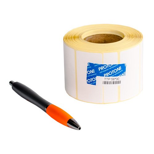 Полипропиленовая этикетка Proton 58 x 30 мм (1 ряд, 1000 шт, втулка 40)